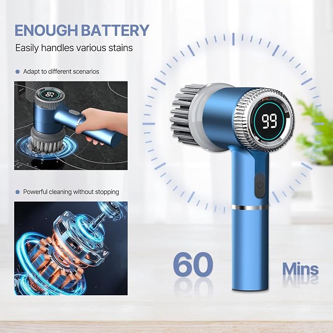 ✨ 5 in-1-Electric Cleaning Brush 🧼     فرشاة تنظيف كهربائية مقاومة للماء 💙