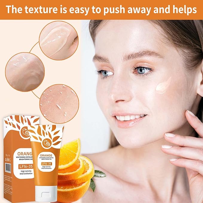 Orange Brightening Exfoliating Gel    🍊 يزيل الجلد الميت بلطف ويمنح البشرة نعومة وإشراقًا.