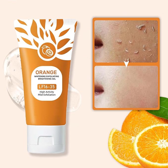 Orange Brightening Exfoliating Gel    🍊 يزيل الجلد الميت بلطف ويمنح البشرة نعومة وإشراقًا.
